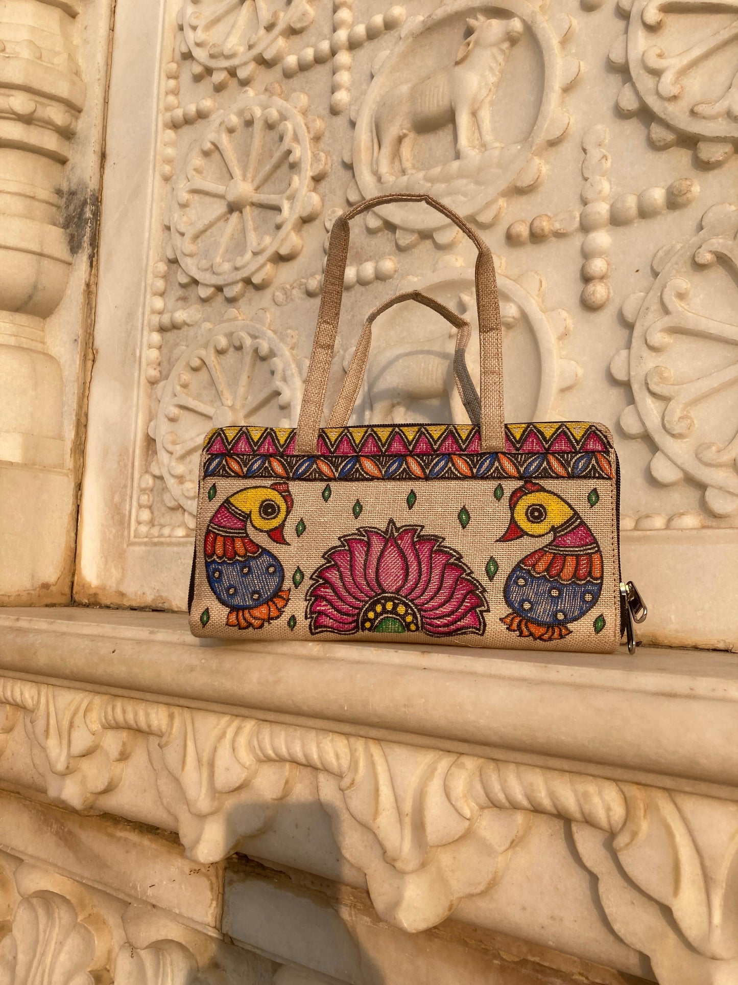 Handcrafted Madhubani Multicolor small Handbag