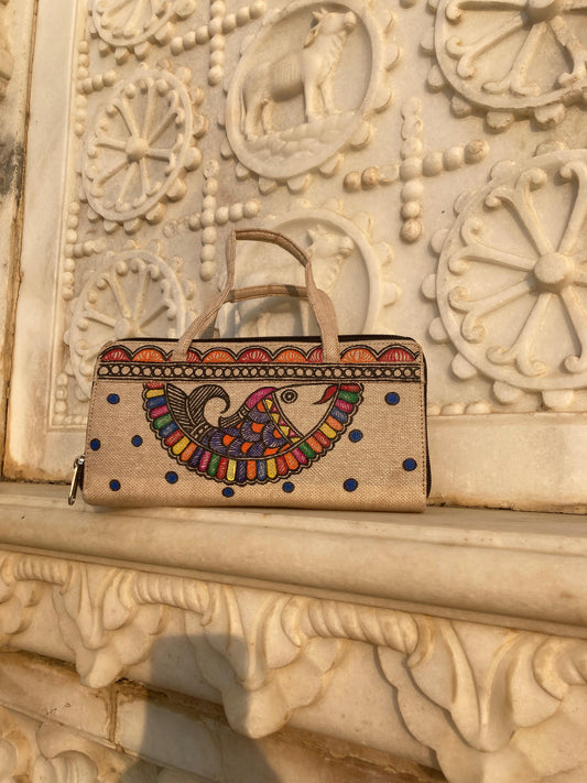 Handcrafted Madhubani  Multicolor small Handbag