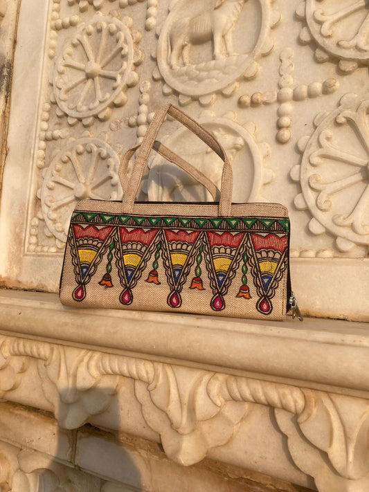 Handcrafted Madhubani  Multicolor small Handbag