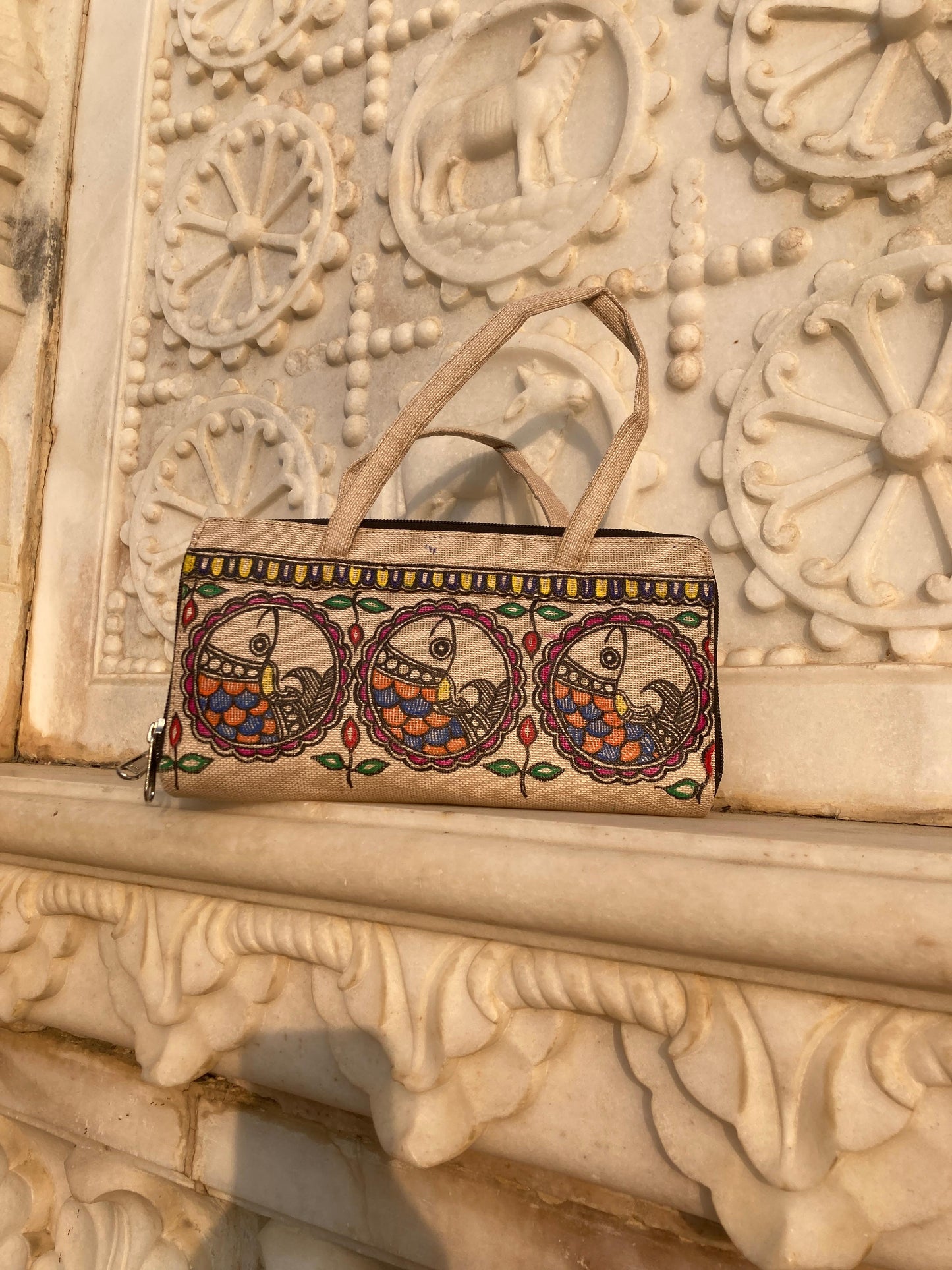 Handcrafted Madhubani  Multicolor small Handbag