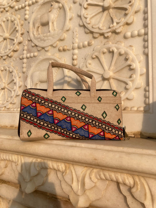 Handcrafted Madhubani Rectangular Canvas Handbag