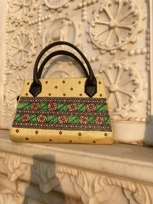 Handcrafted Madhubani Square Canvas Handbag